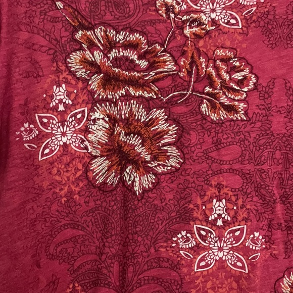 Style & Co Raspberry Scoopneck Pattern T Shirt Siz L NWT - Picture 3 of 6